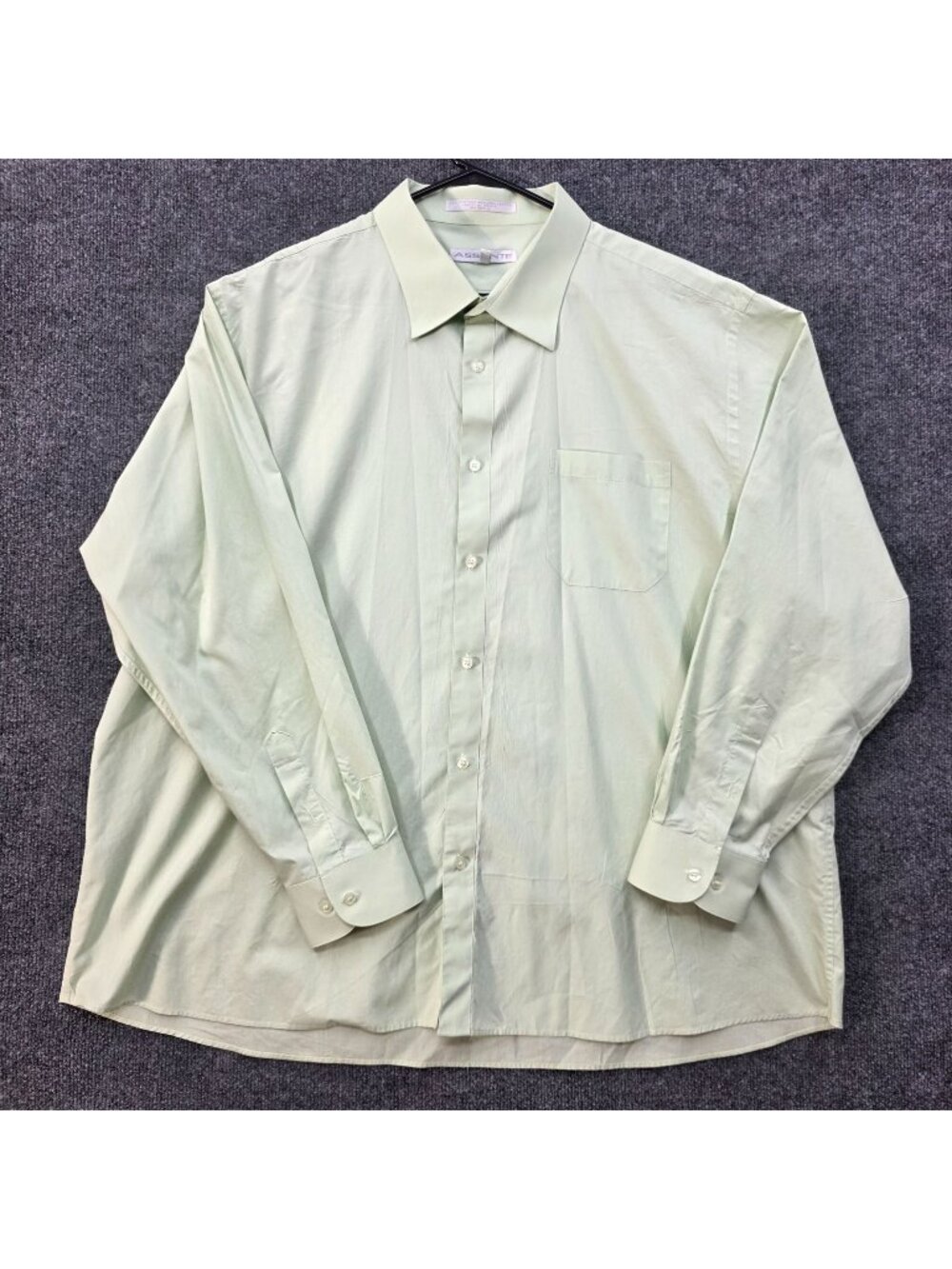 Assante Cotton Blend Button Down Shirt 20 4/5 BIG Green Minimalist Preppy Office